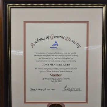 TONY MENENDEZ, DDS, MAGD TONY MENENDEZ, DDS, MAGD
